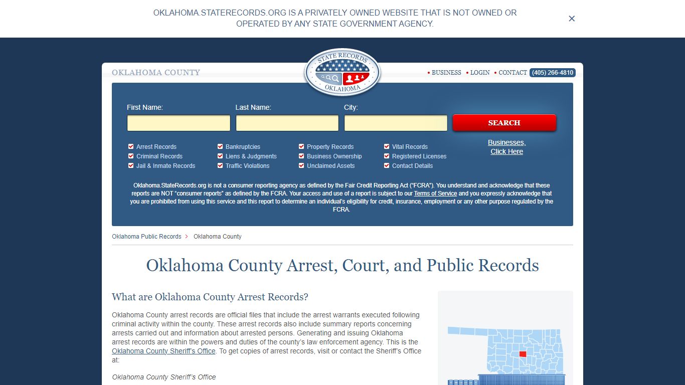 Oklahoma County Arrest, Court, and Public Records